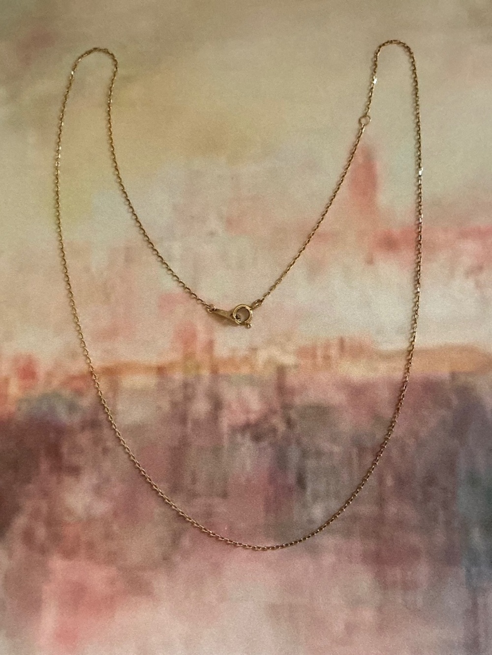 Solid 10K Yellow Gold Dainty Necklace - 0.73 gram - 45 cm - by Croche